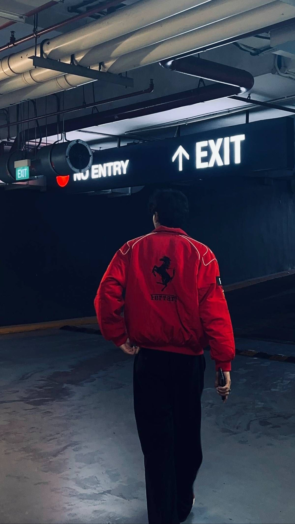 RED FERRARI PARACHUTE RACING JACKET