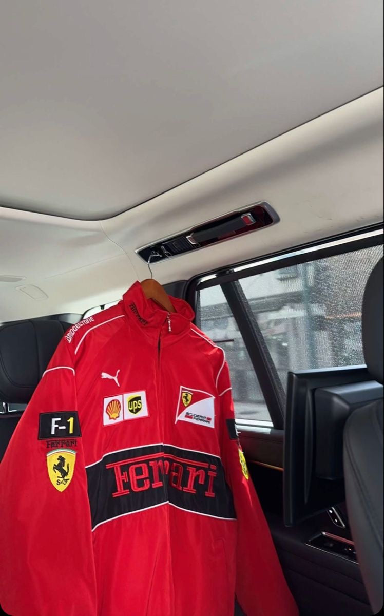 RED FERRARI PARACHUTE RACING JACKET