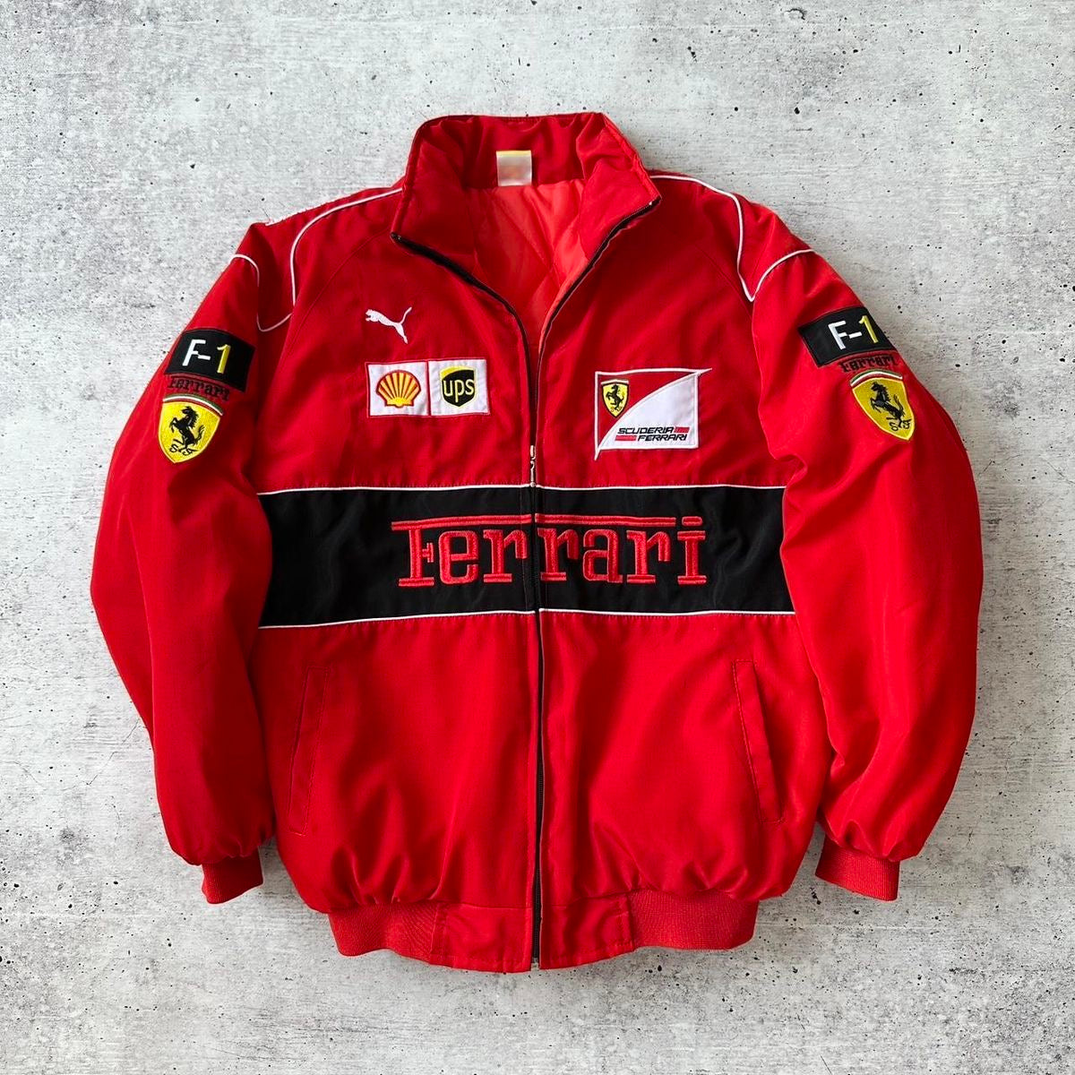 RED FERRARI PARACHUTE RACING JACKET