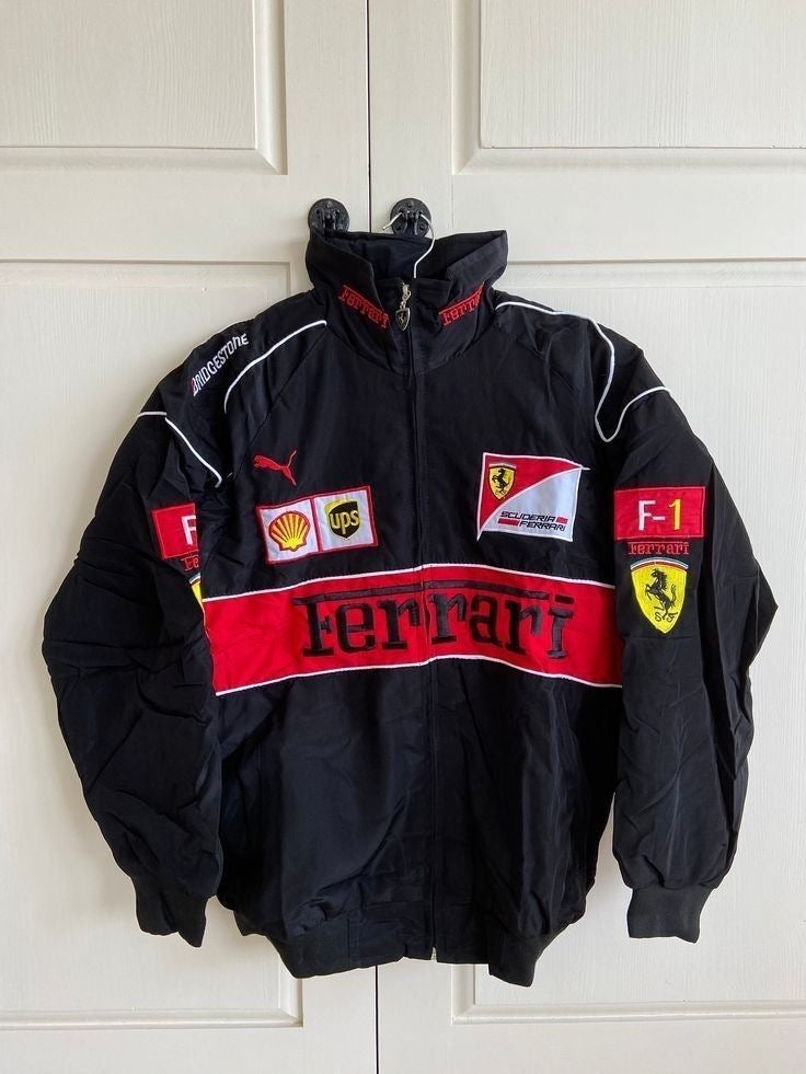 BLACK FERRARI SCUDERIA F1 RACING PARACHUTE JACKET