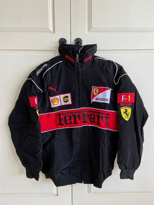 BLACK FERRARI SCUDERIA F1 RACING PARACHUTE JACKET